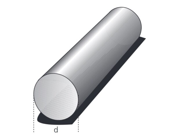 Rundstange 8mm Aluminium EN AW-6060 T66 (AlMgSi0,5) 0,143kg/m, Zuschnitt 50-6000mm