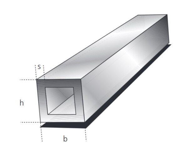 Vierkantrohr 10x10x1,5mm Aluminium EN AW-6060 T66 (AlMgSi0,5) 0,141kg/m, Zuschnitt 50-6000mm