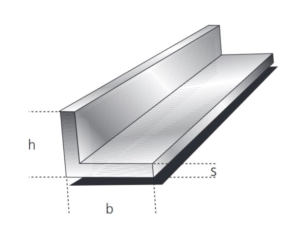 Winkelprofile ungleichschenklig 15x10x2,0mm Aluminium EN AW-6060 T66 (AlMgSi0,5) 0,128kg/m, Zuschnitt 50-6000mm