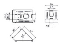 Winkelverbinder 45° 30 B-Typ Nut 8