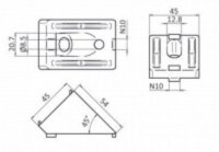 Winkelverbinder 45° 45 B-Typ Nut 10 - NEU