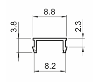 Abdeckprofil grau B-Typ Nut 8, Länge 2 Meter