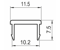 Abdeckprofil grau B-Typ Nut 10, Länge 2 Meter